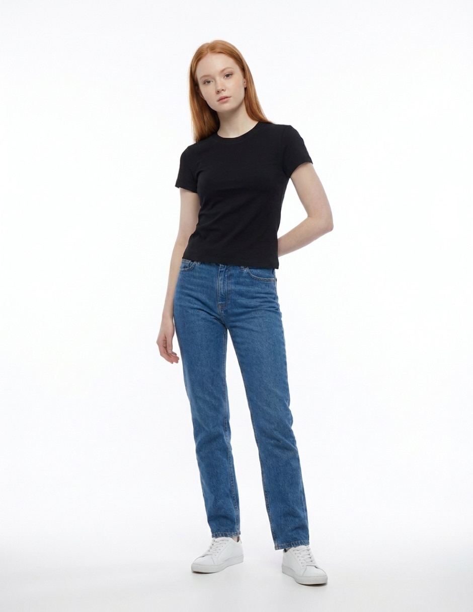 Playera manga corta cuello redondo para mujer 3