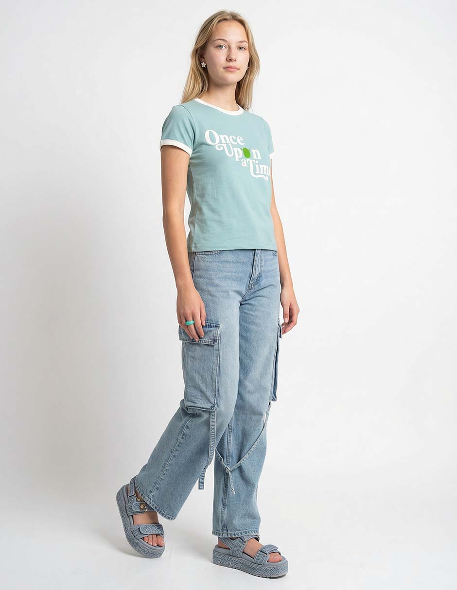 Playera manga corta cuello redondo Shrek: Once Upon a Time para mujer