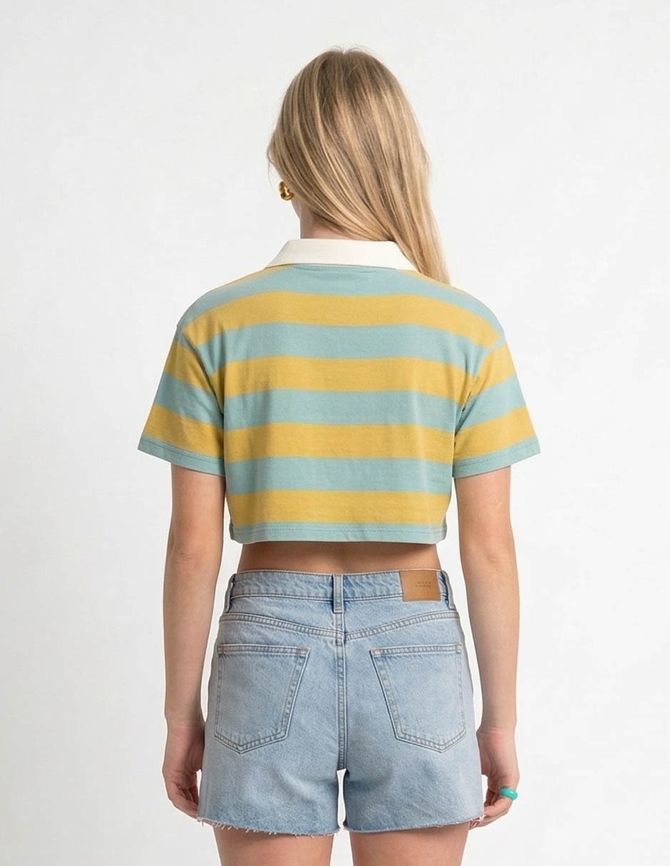 Playera manga corta Shrek cuello polo para mujer