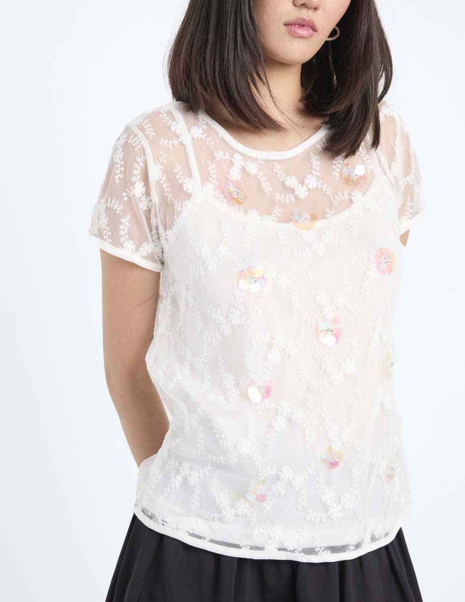 Blusa Biography manga corta para mujer