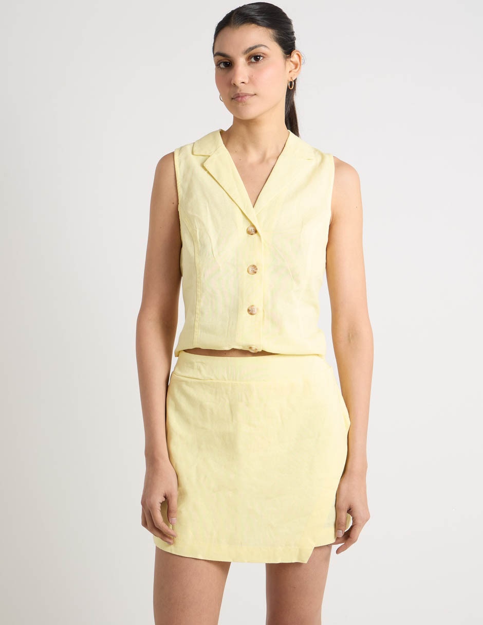 Falda short mini a la cintura