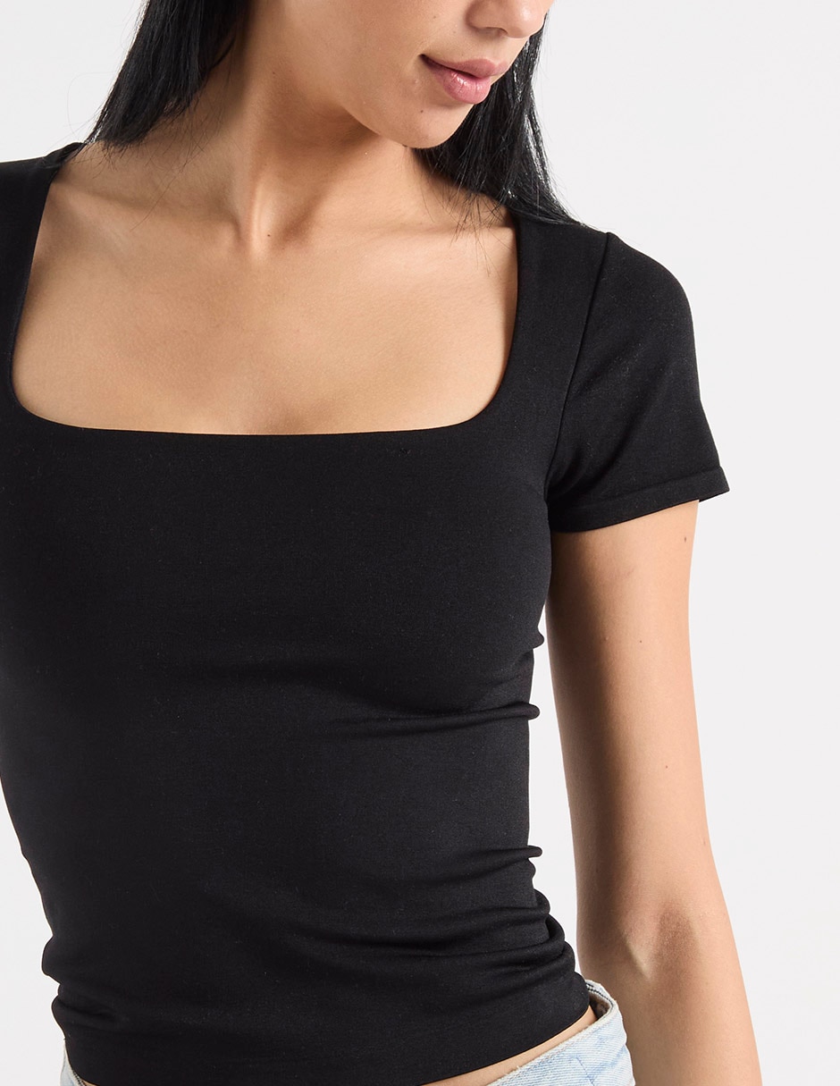 Blusa Coffee Bean manga corta para mujer