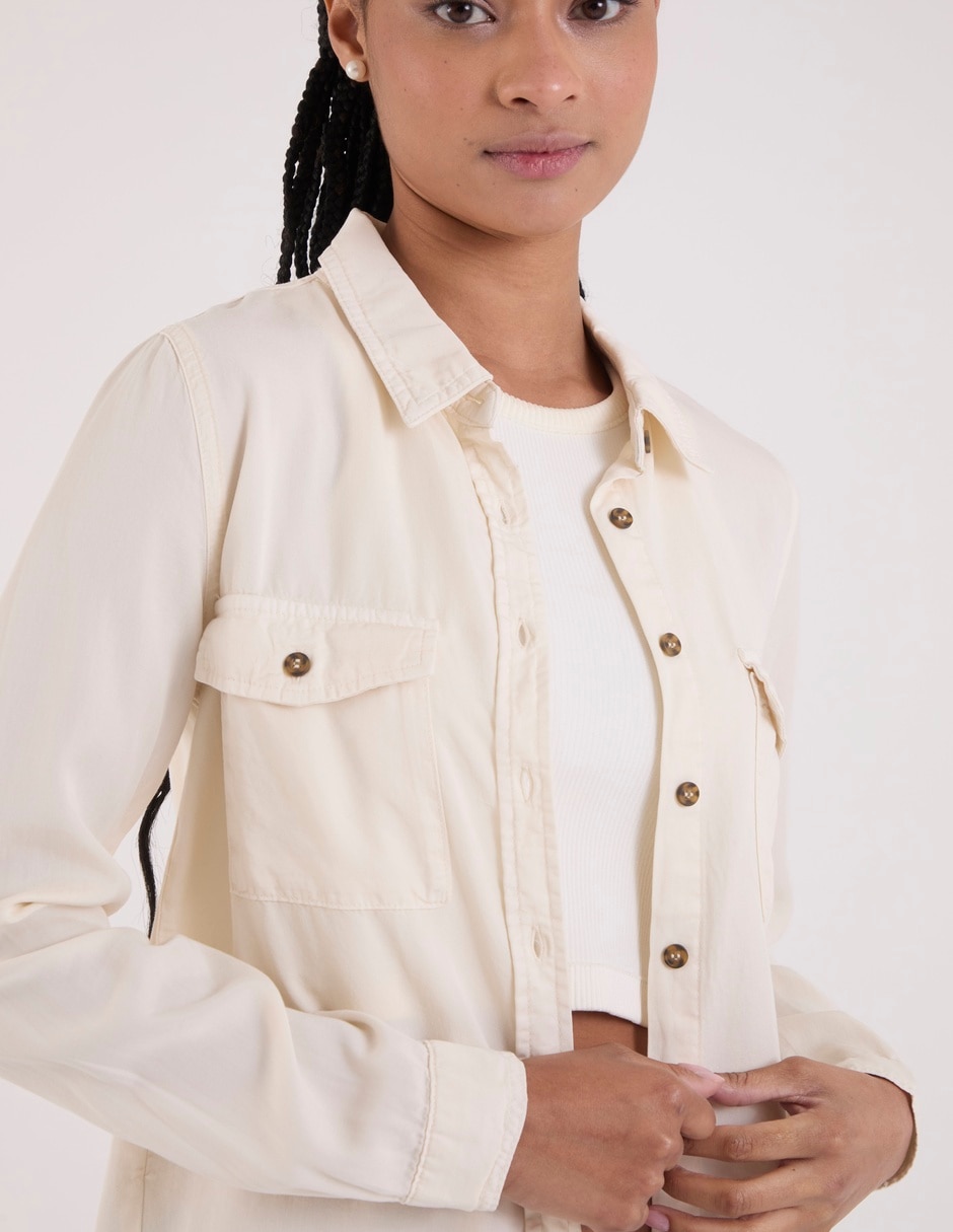 Blusa camisera Coffee Bean manga larga para mujer