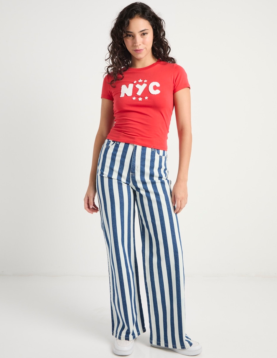Playera manga corta Coffee Bean cuello redondo para mujer