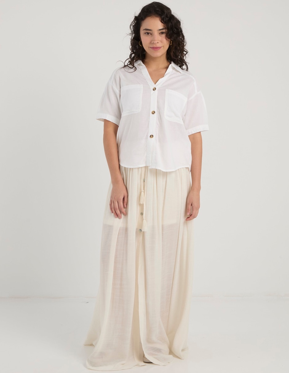Blusa camisera manga al codo para mujer 8