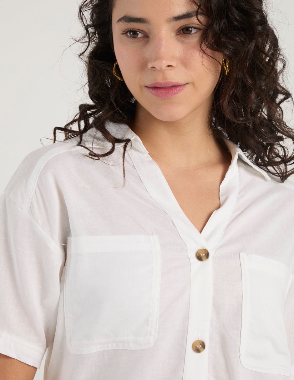 Blusa camisera manga al codo para mujer 9