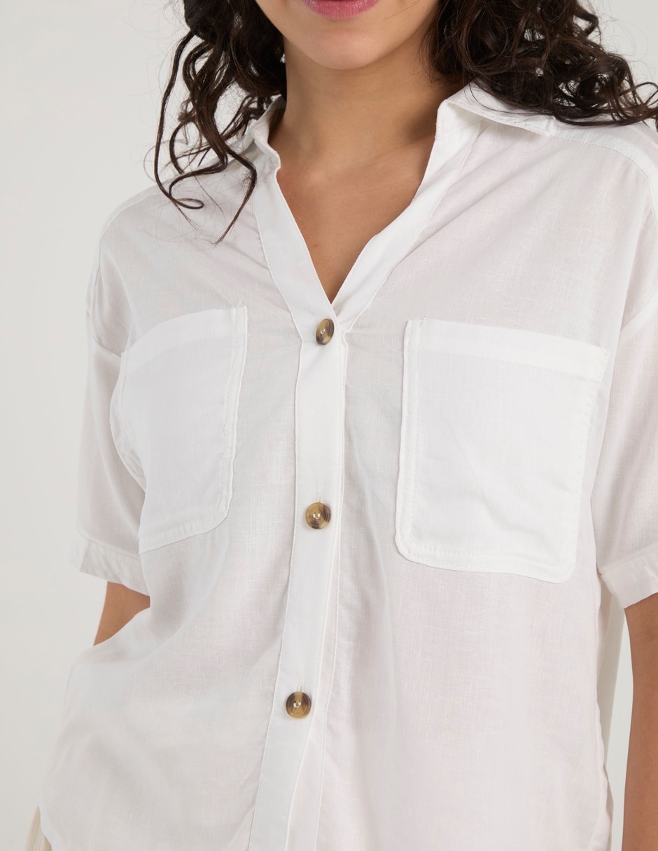 Blusa camisera manga al codo para mujer 10