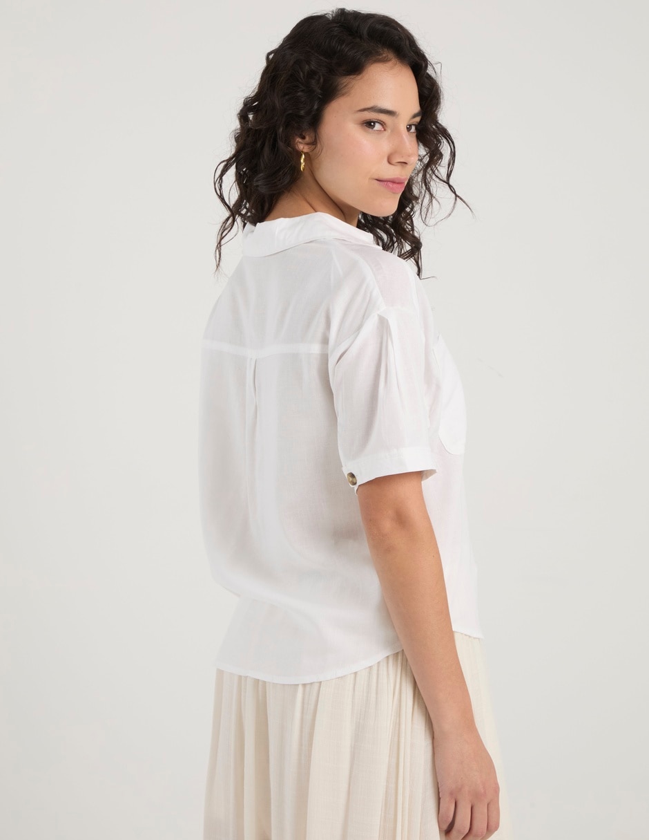 Blusa camisera manga al codo para mujer 11