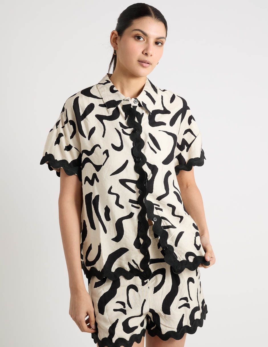 Blusa manga corta para mujer