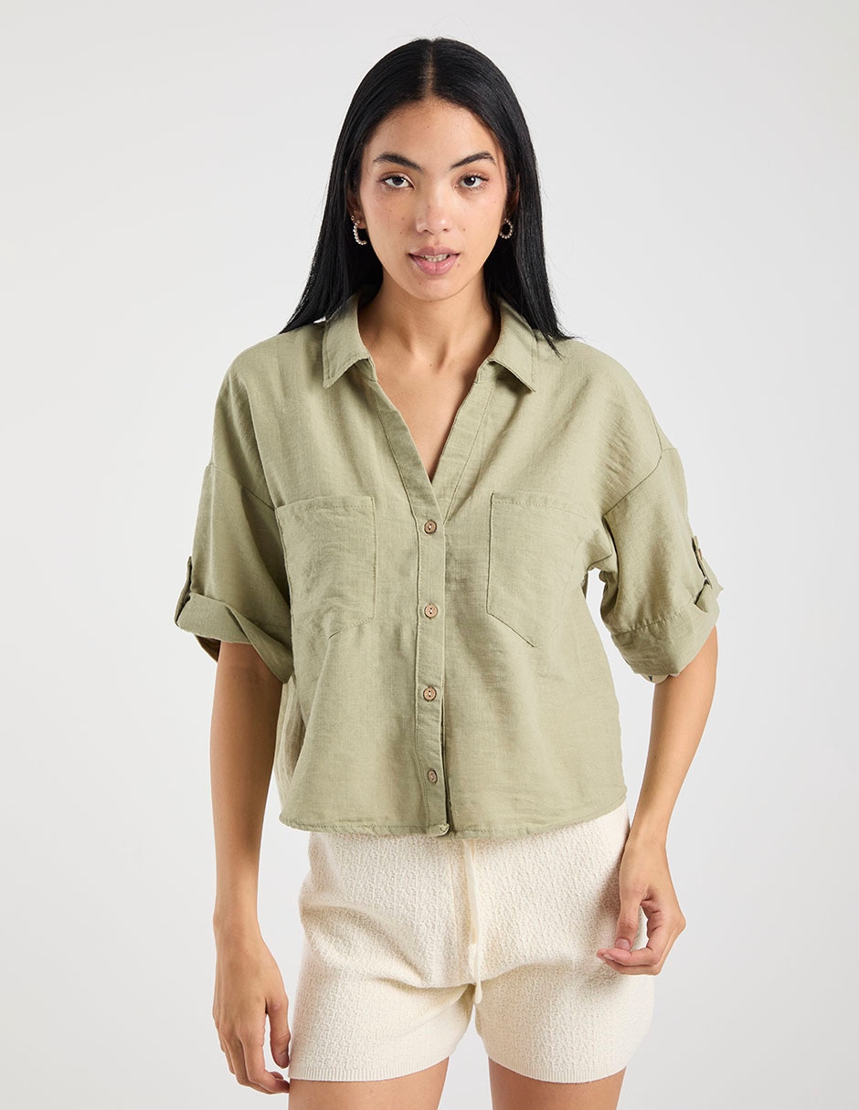 Blusa manga al codo para mujer 1