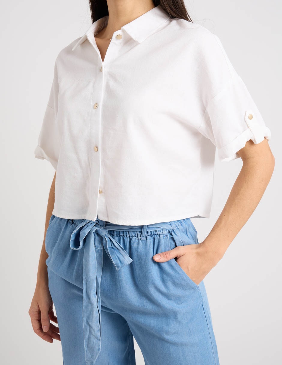 Blusa camisera manga al codo para mujer 4