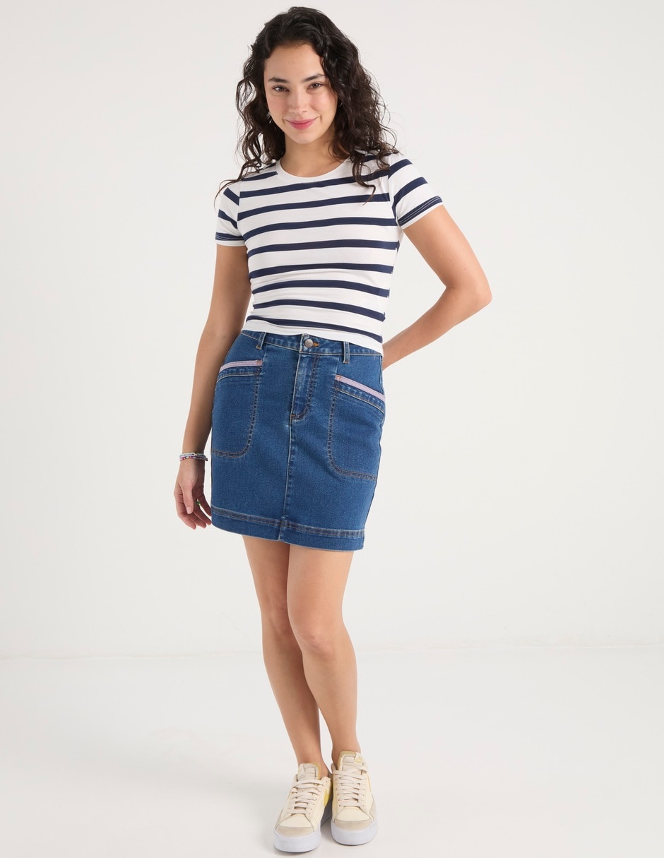 Playera manga corta cuello redondo para mujer 8