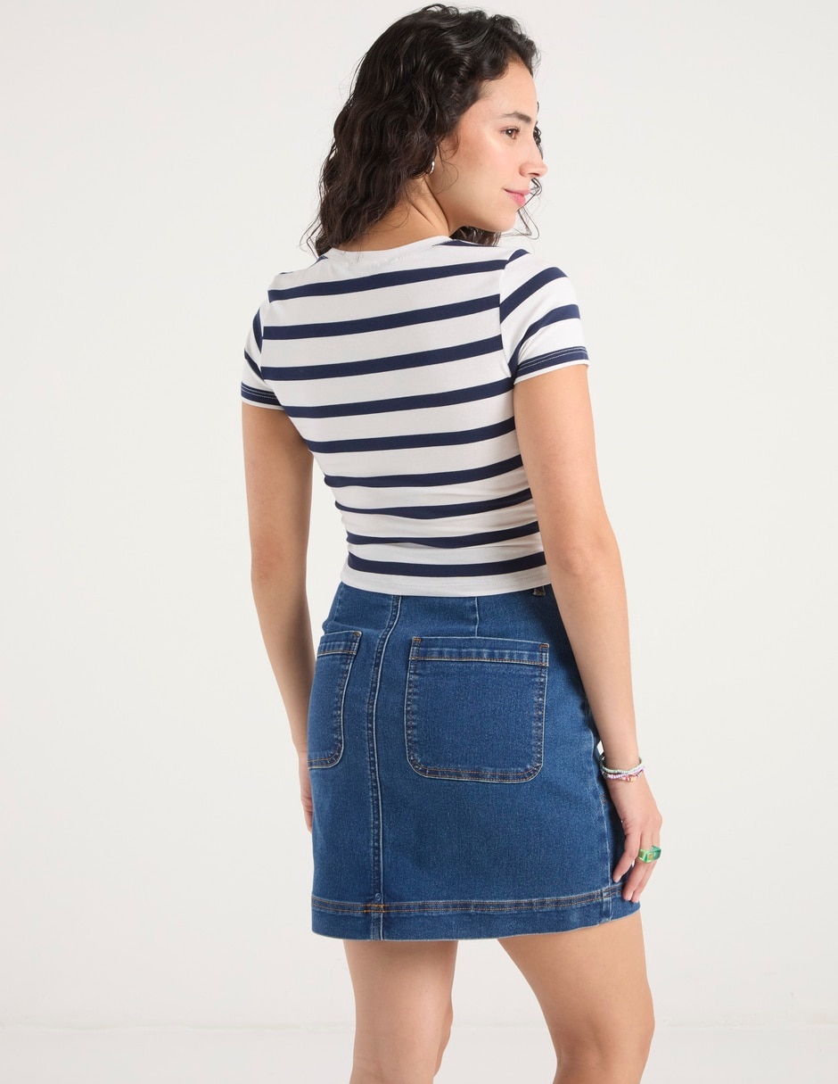 Playera manga corta cuello redondo para mujer 11