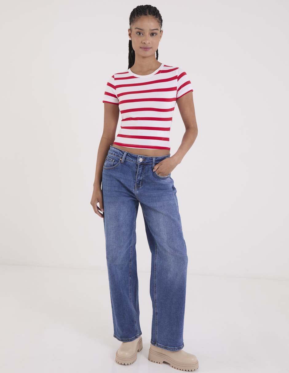 Playera manga corta Coffee Bean cuello redondo para mujer