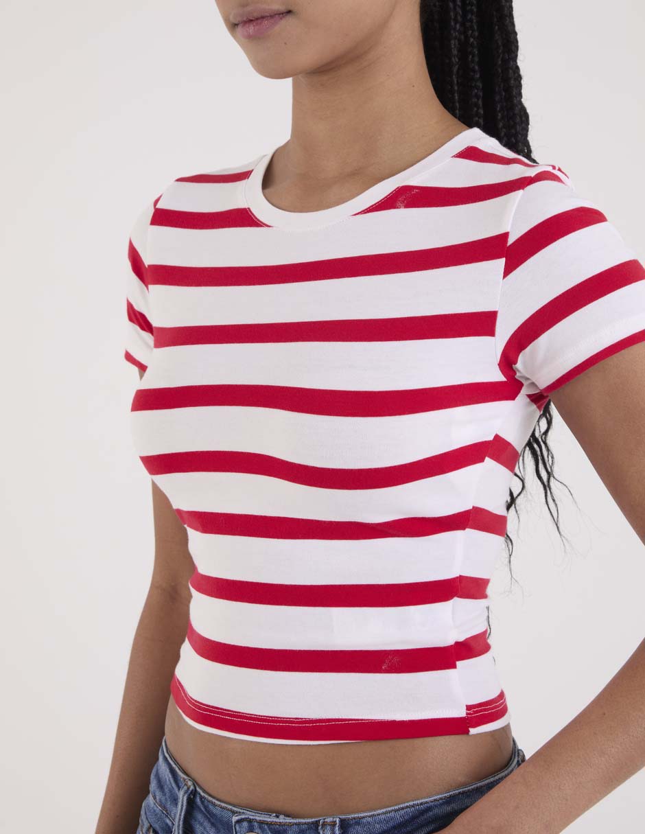 Playera manga corta Coffee Bean cuello redondo para mujer