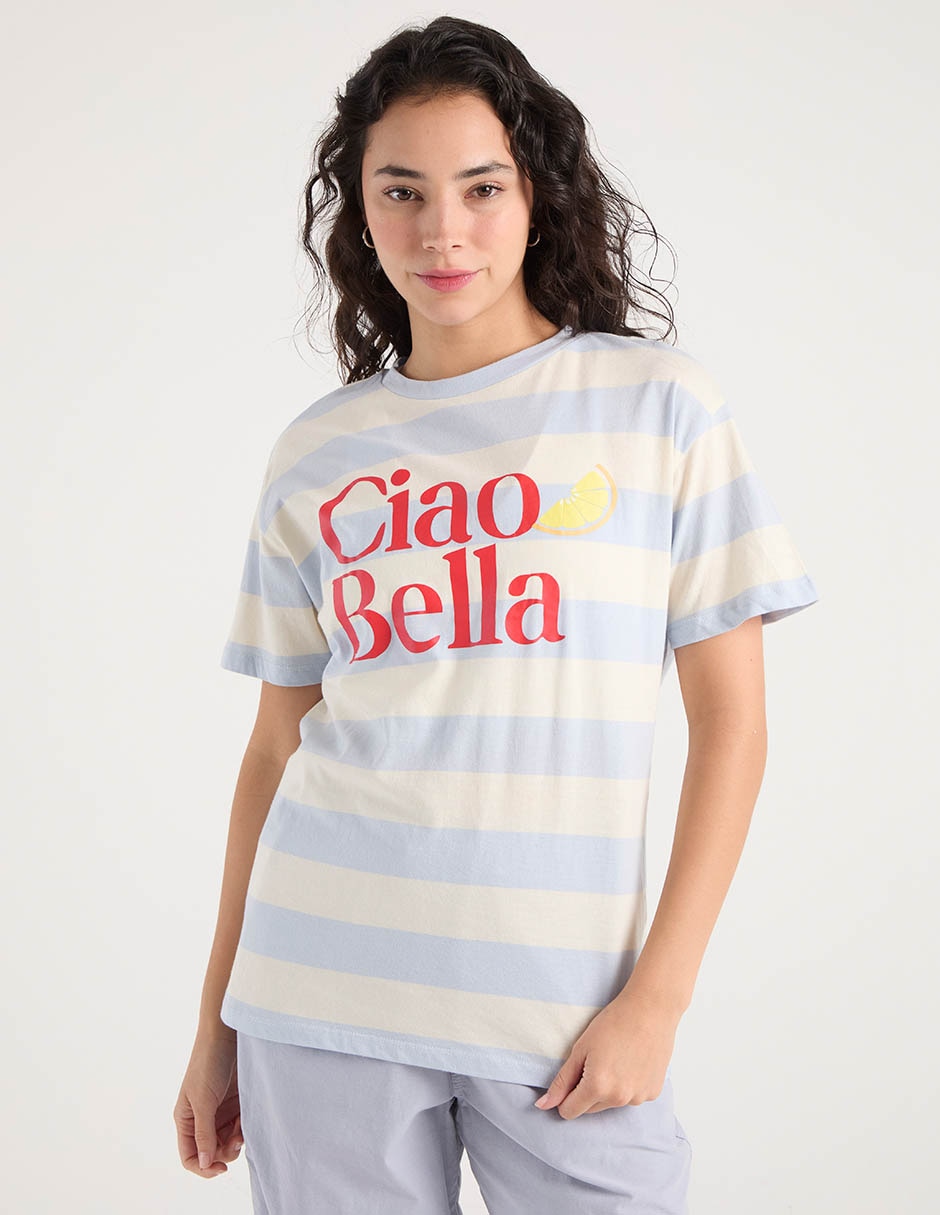Playera manga corta cuello redondo para mujer 1