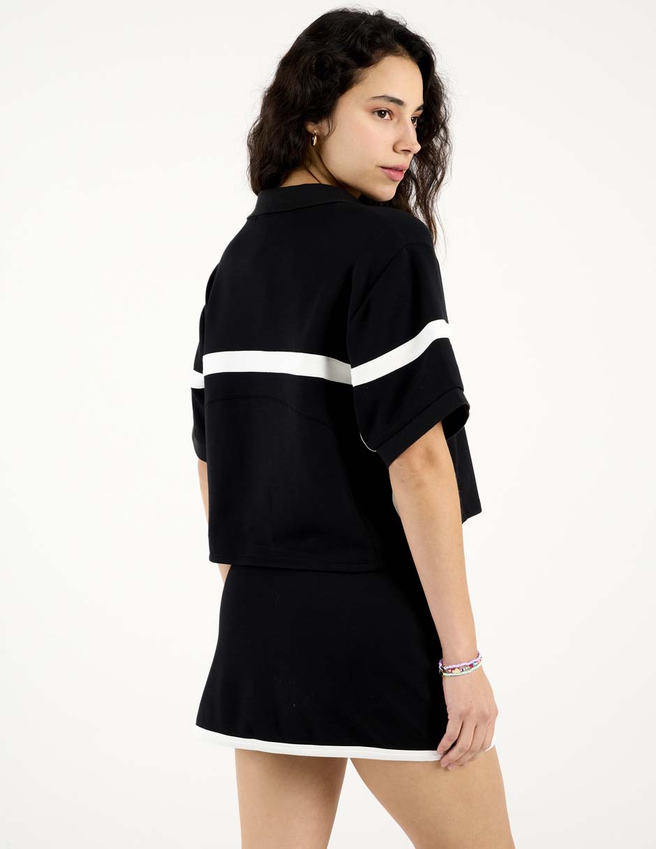 Playera manga corta cuello V para mujer 2