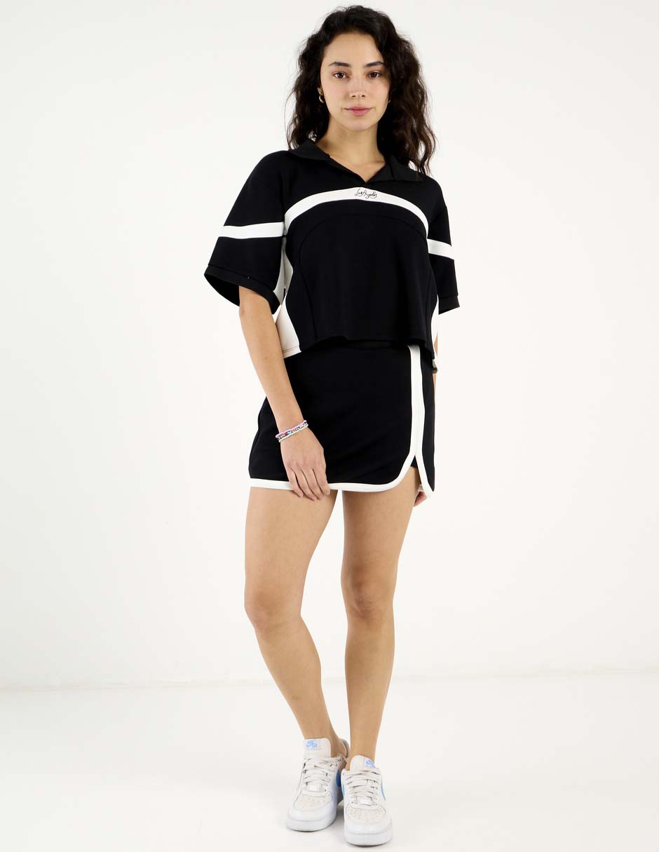 Playera manga corta cuello V para mujer 3