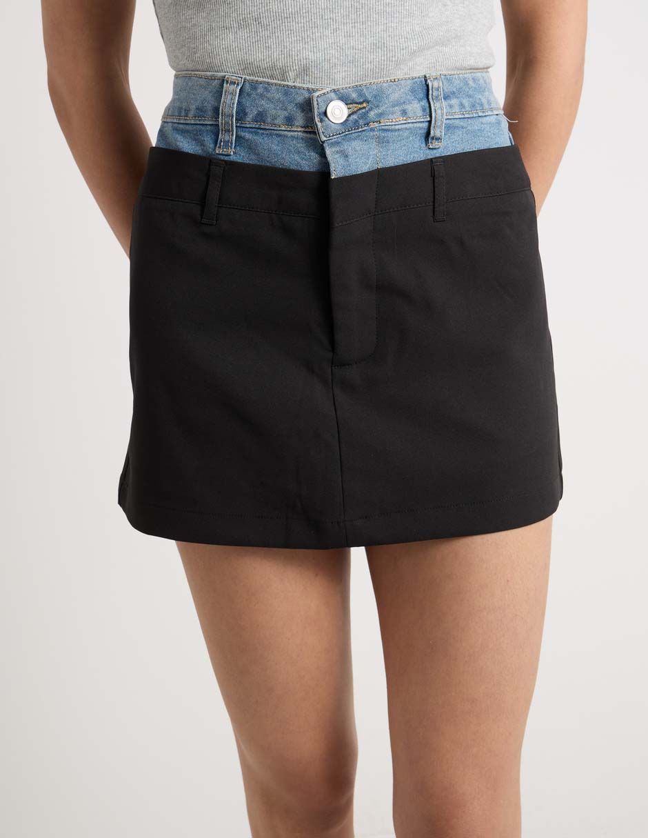 Falda pantalón corta Coffee Bean a la cintura alta