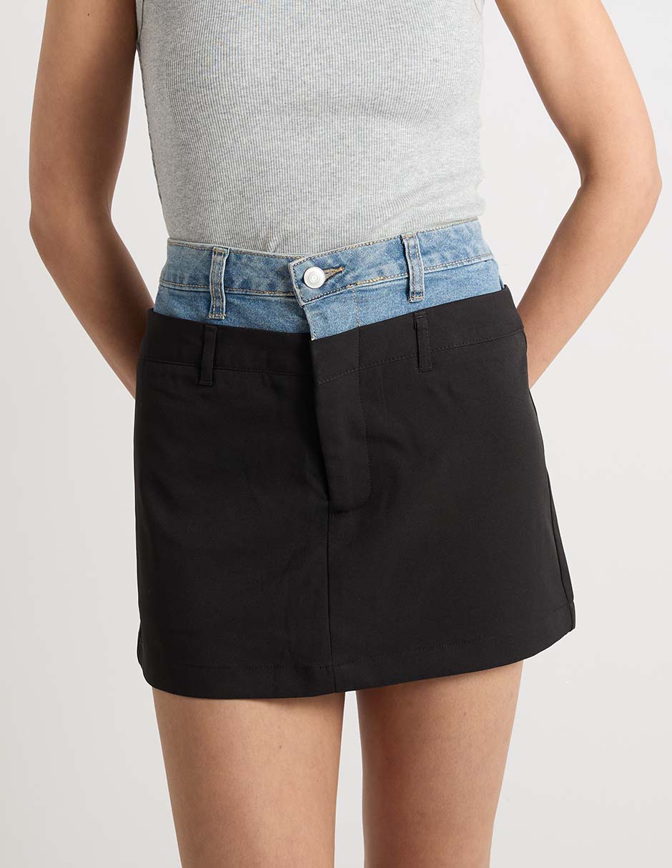 Falda pantalón corta Coffee Bean a la cintura alta