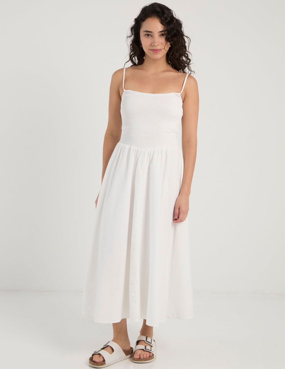 Vestido midi casual Coffee Bean para mujer