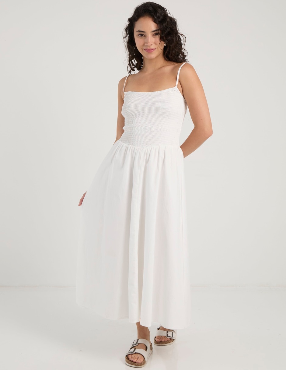 Vestido midi casual Coffee Bean para mujer