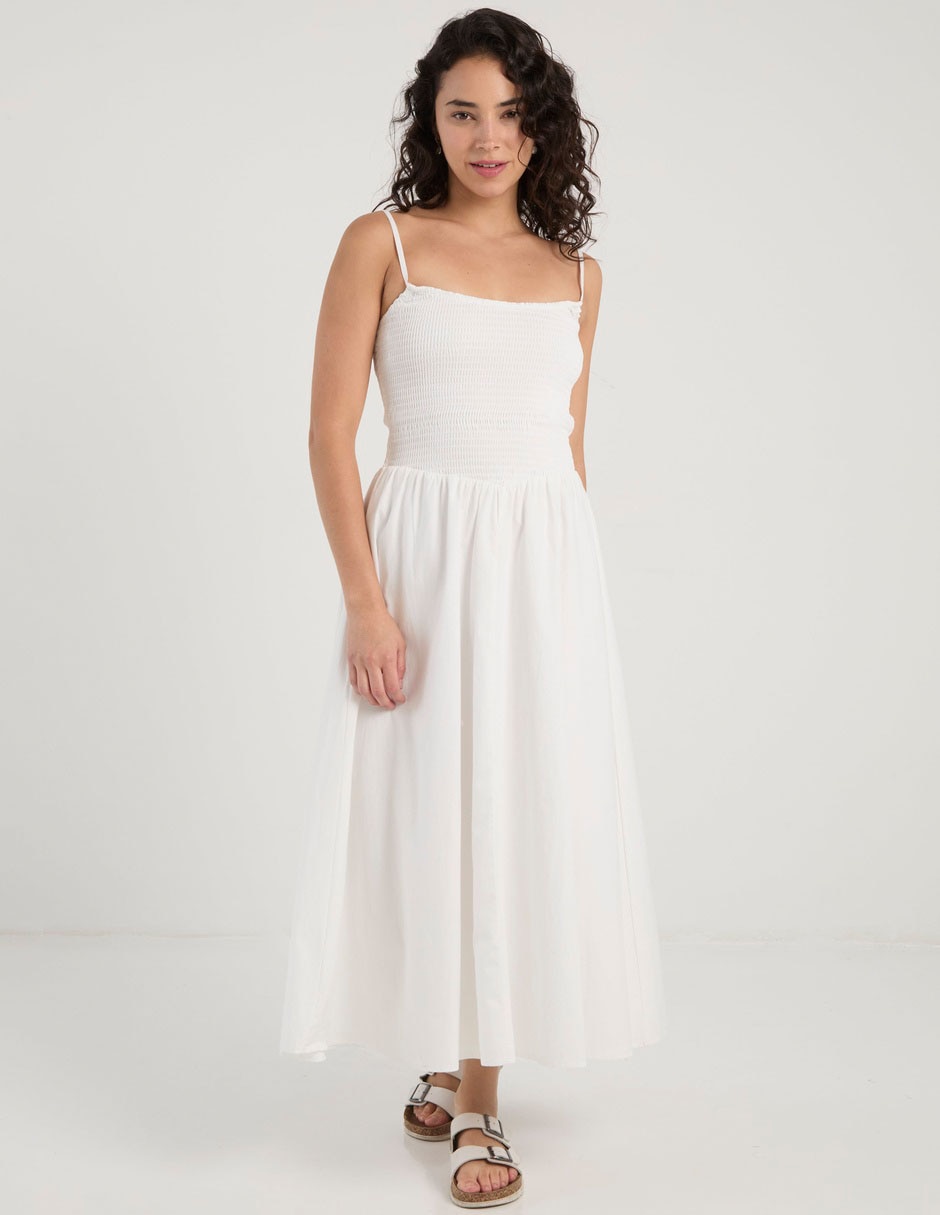 Vestido midi casual Coffee Bean para mujer