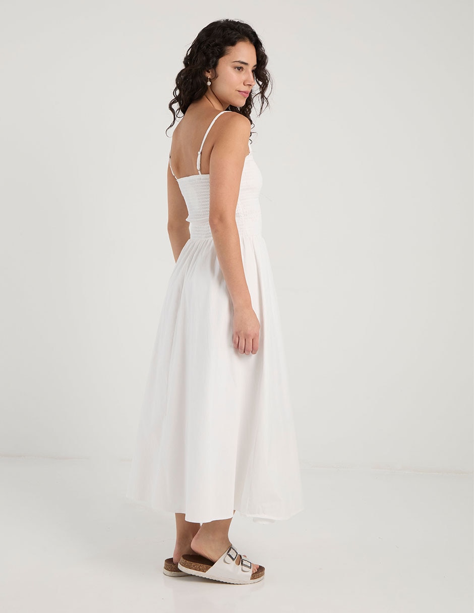 Vestido midi casual Coffee Bean para mujer