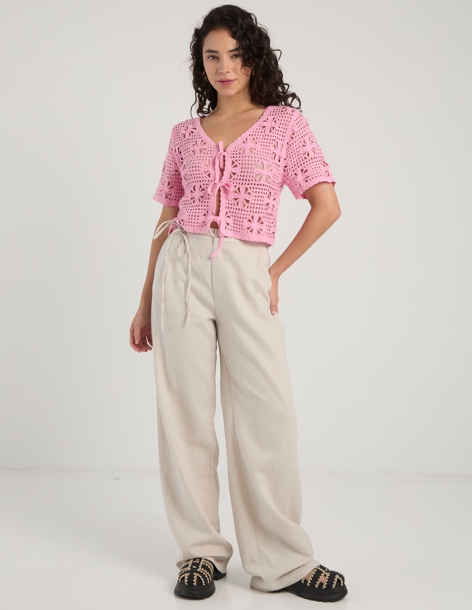 Pantalón de vestir wide leg para mujer 5