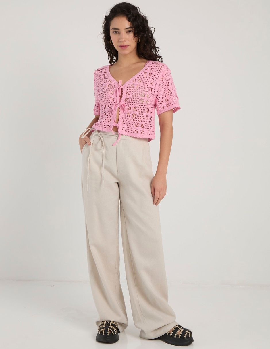 Pantalón de vestir wide leg para mujer 4