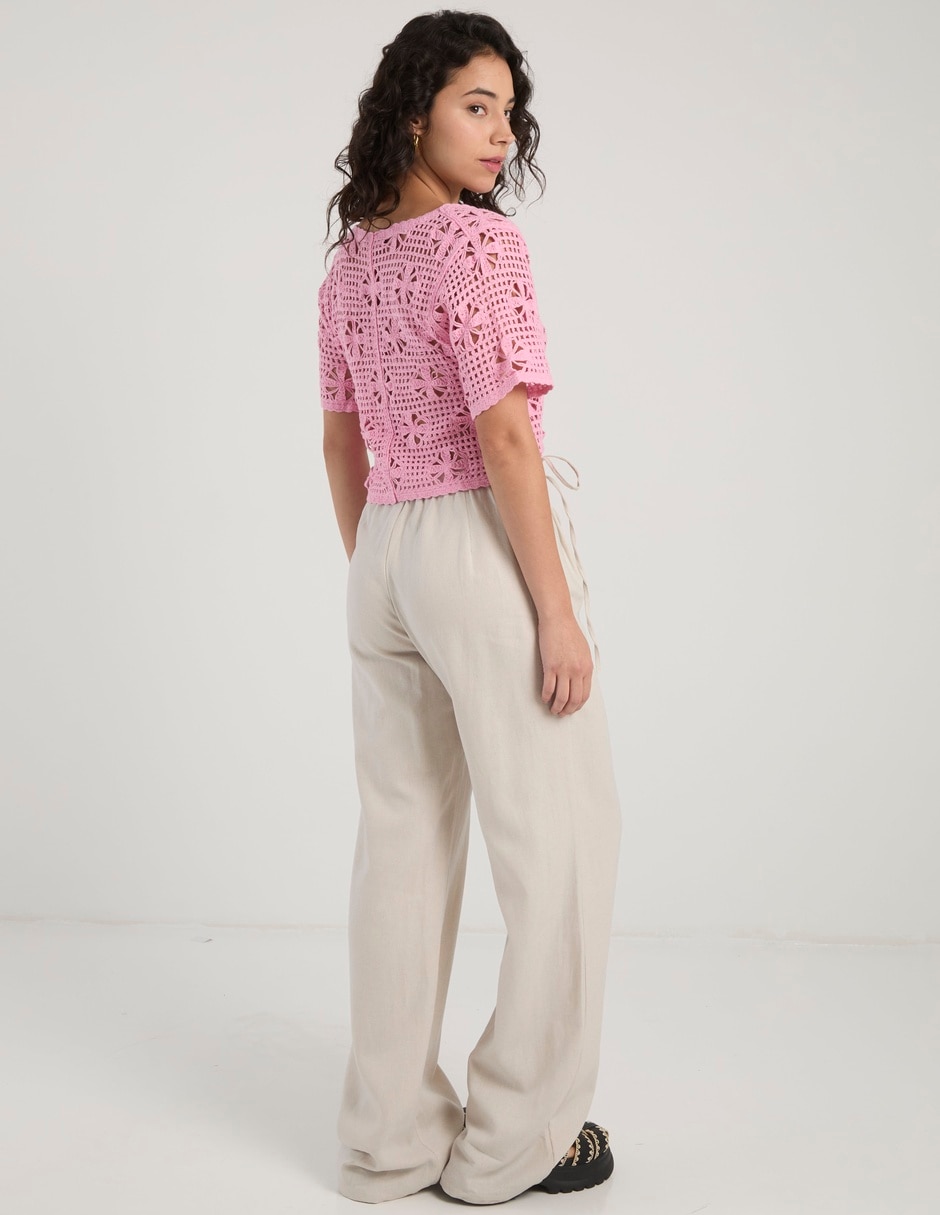 Pantalón de vestir wide leg para mujer 6