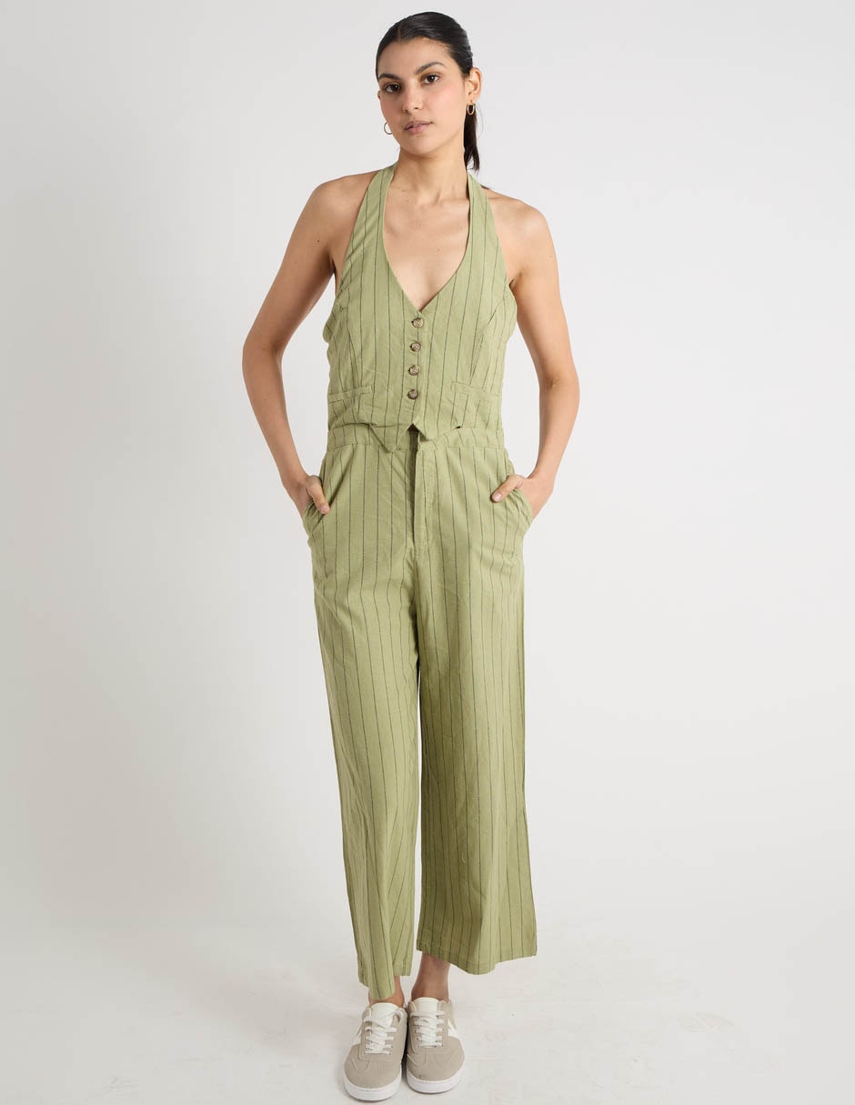 Jumpsuit Coffee Bean casual estampado a rayas para mujer