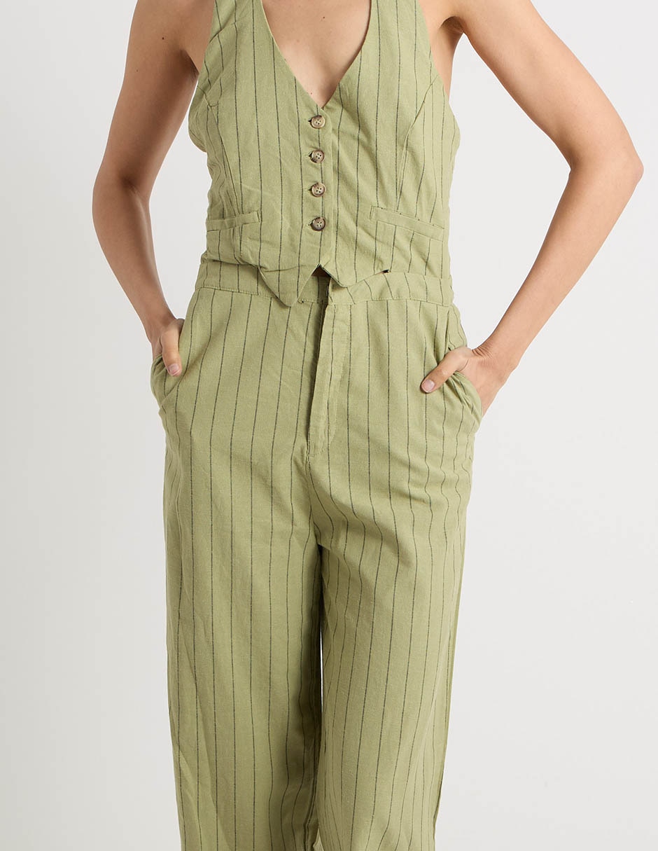 Jumpsuit Coffee Bean casual estampado a rayas para mujer