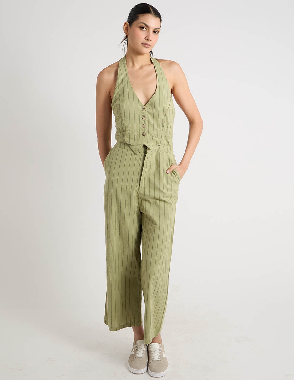 Jumpsuit casual estampado a rayas para mujer