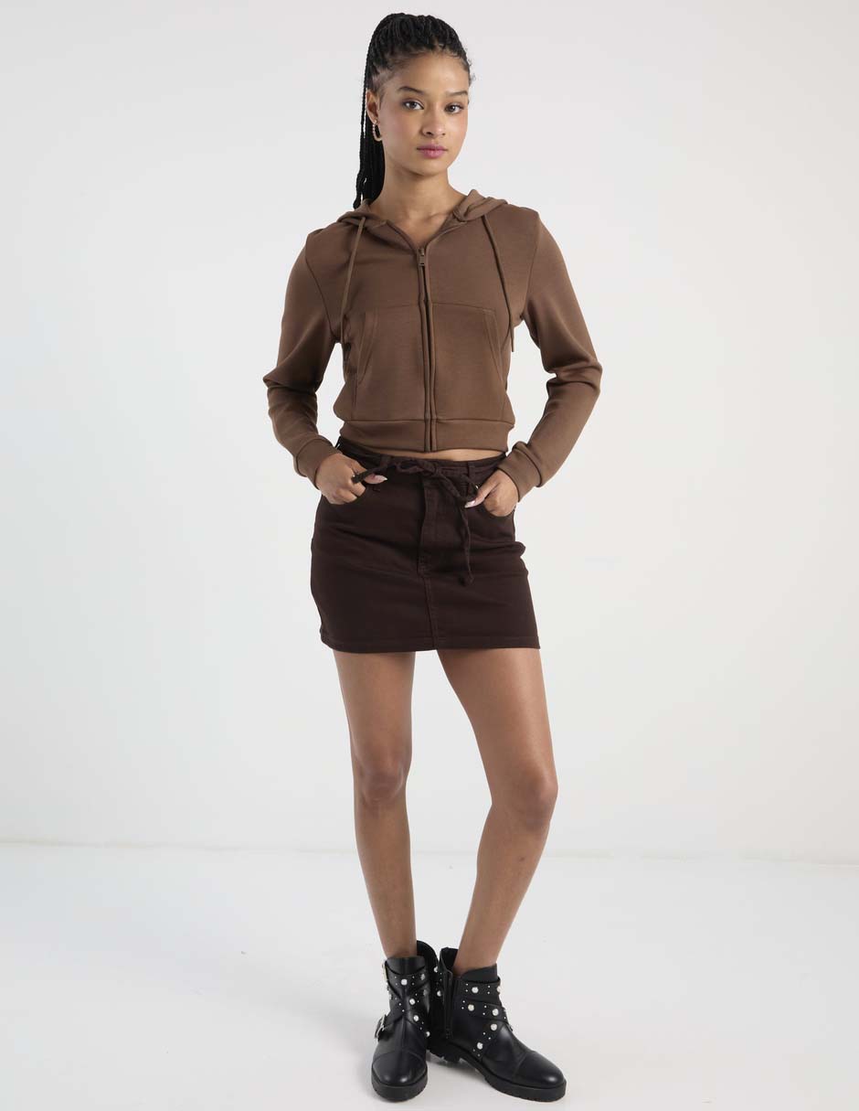 Sudadera con capucha y bolsa para mujer