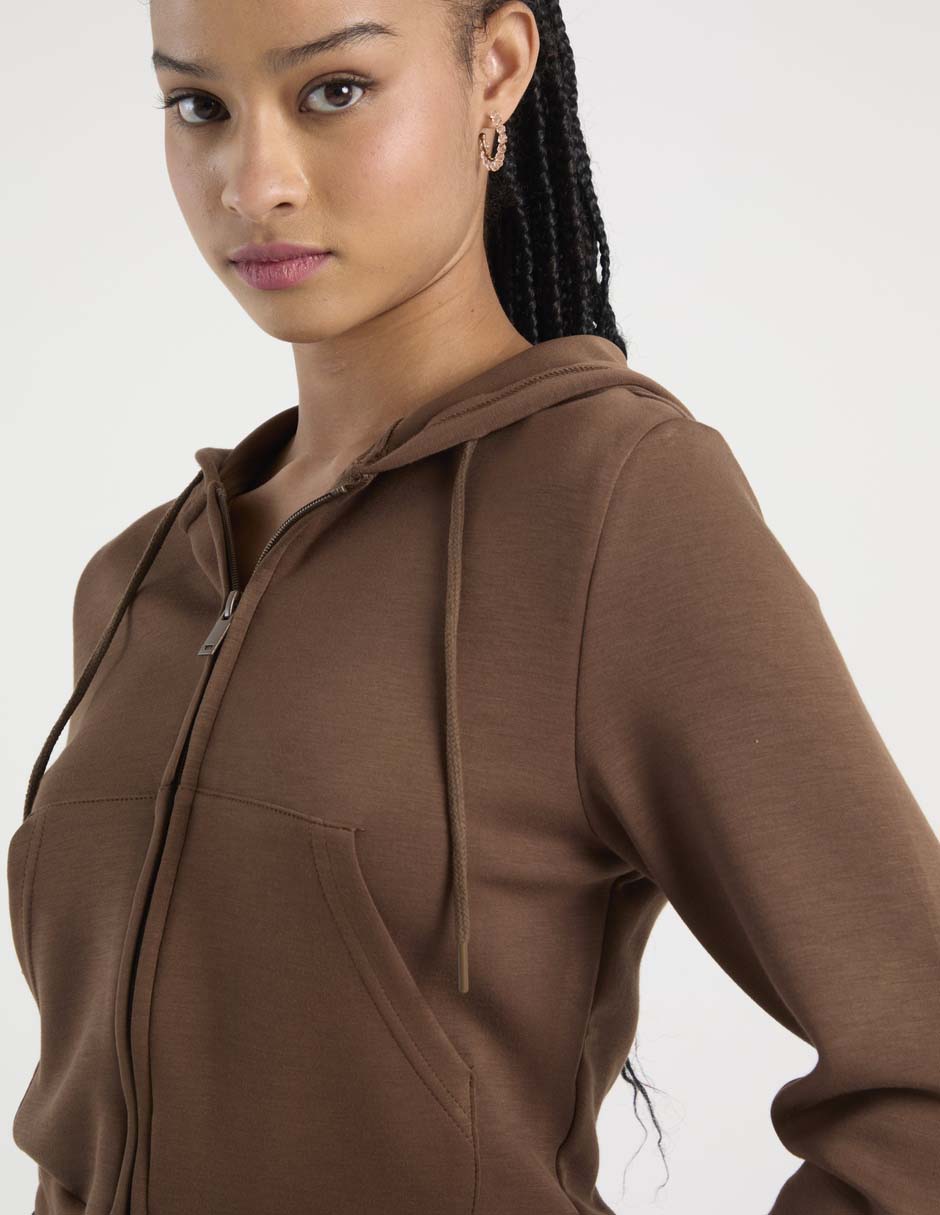 Sudadera con capucha y bolsa para mujer