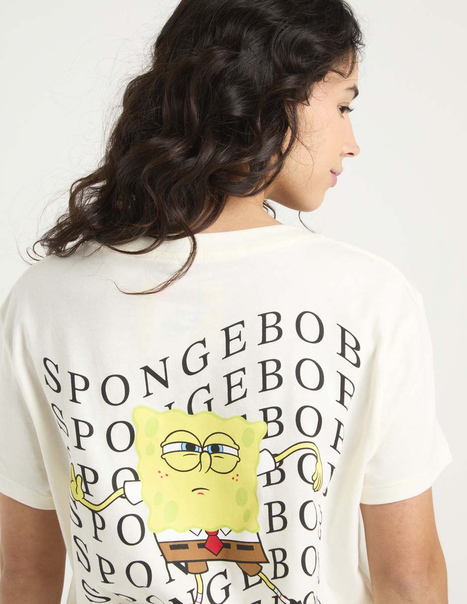 Playera manga corta Bob Esponja cuello redondo para mujer 10