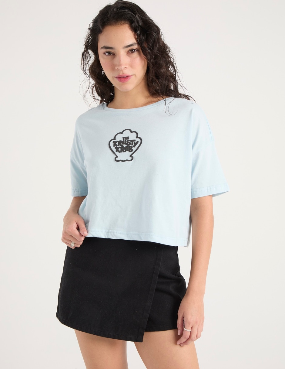 Playera manga corta The Krusty Krab cuello redondo para mujer 1