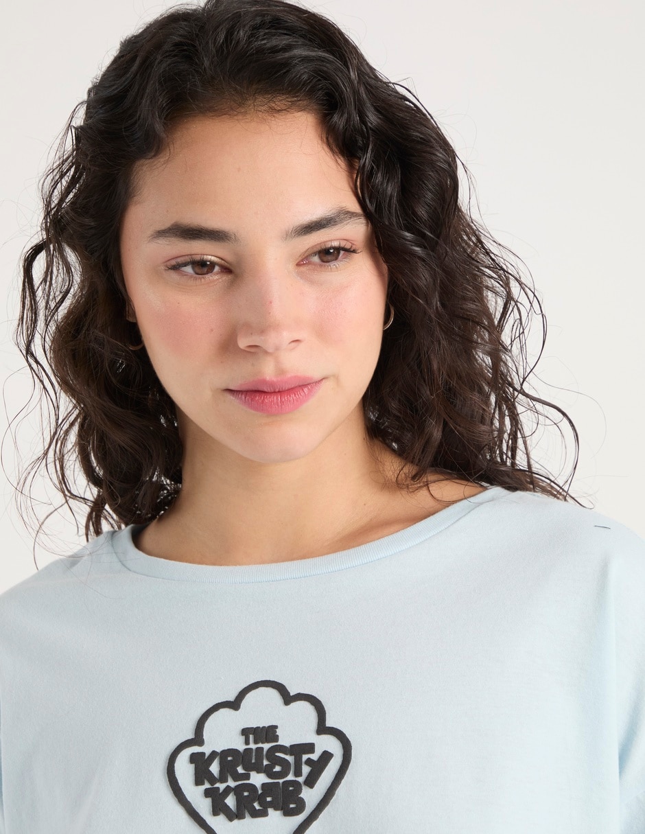 Playera manga corta The Krusty Krab cuello redondo para mujer 4