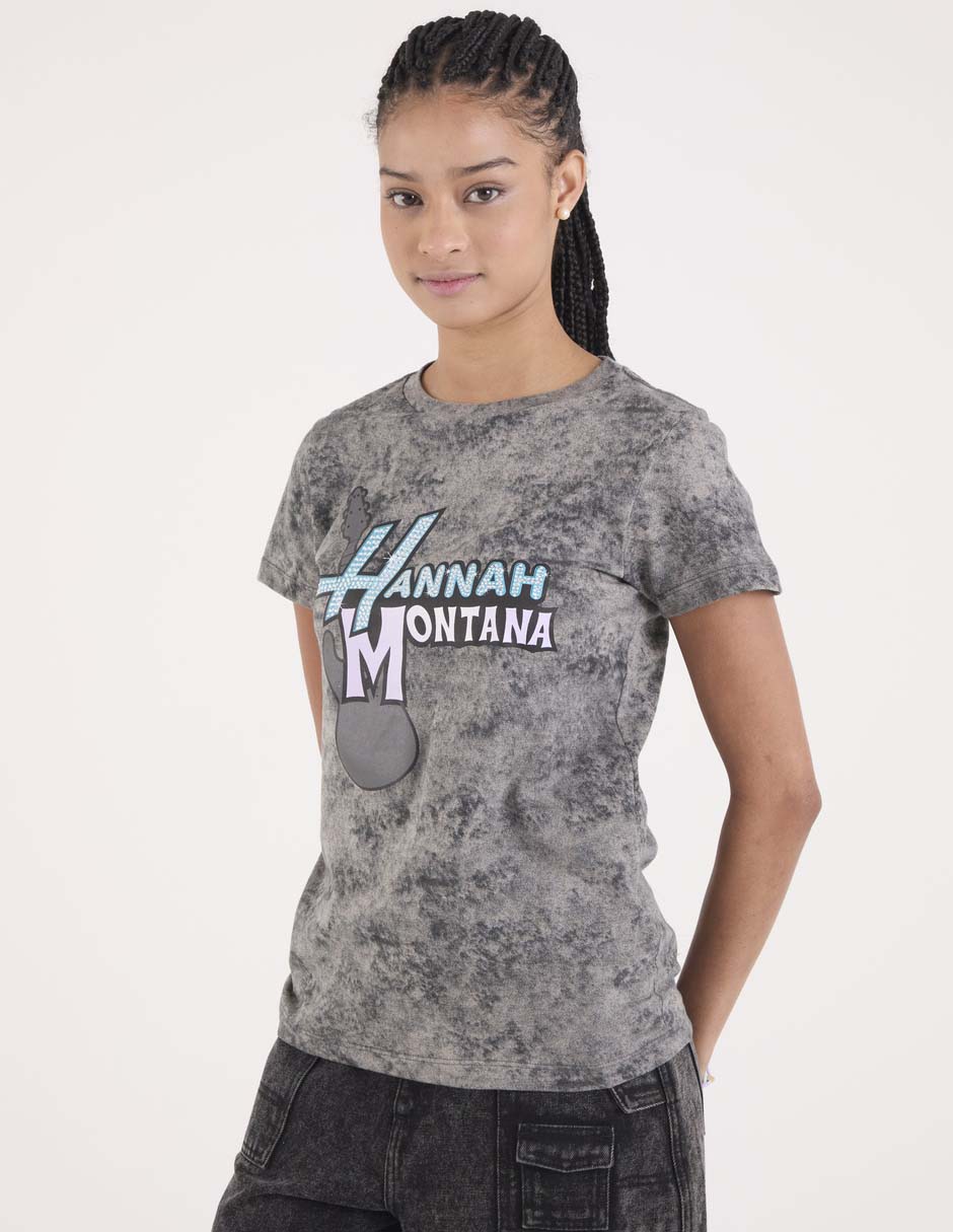 Playera manga corta Hannah Montana cuello redondo para mujer 1