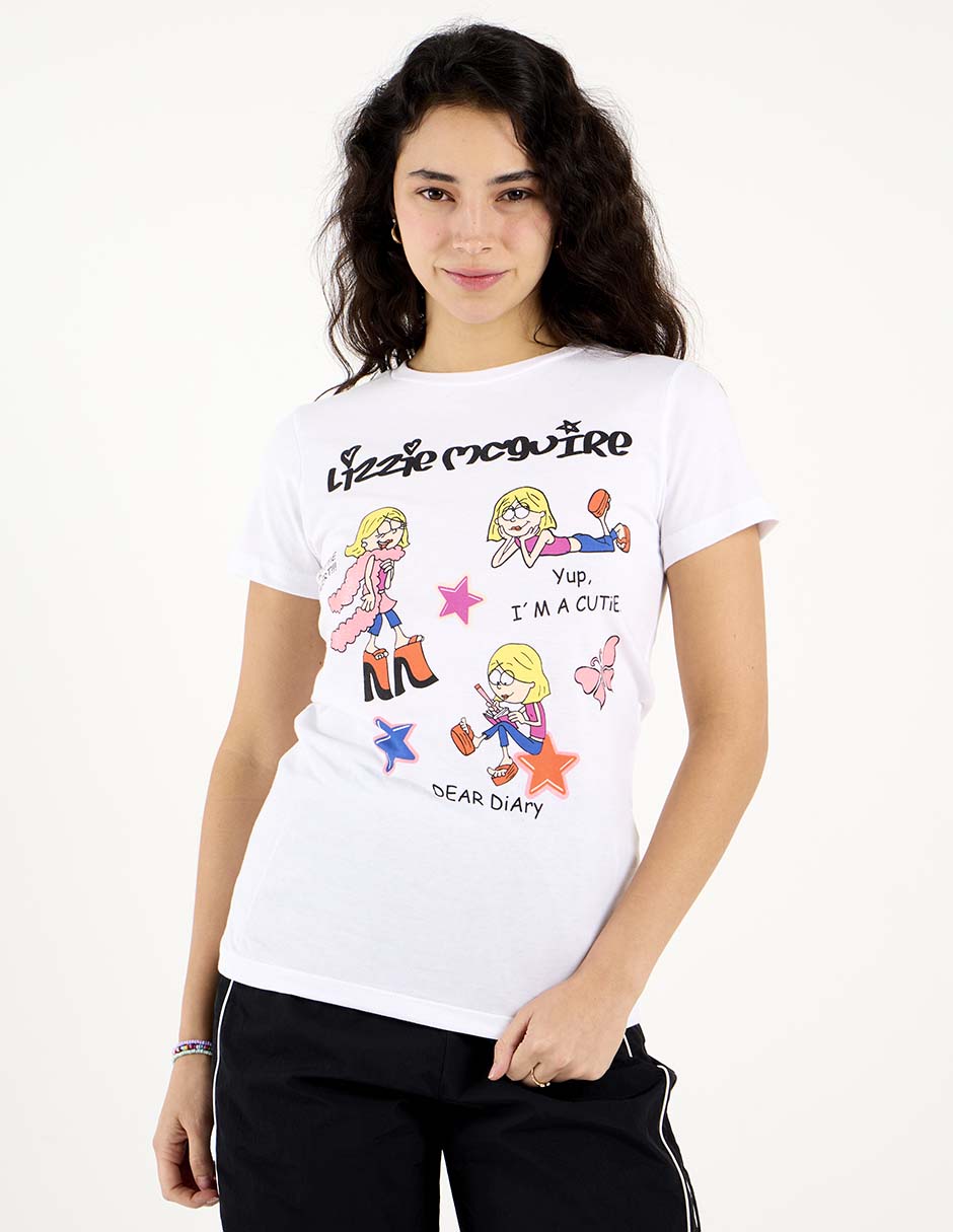 Playera manga corta Lizzie Mcguire cuello redondo para mujer 2