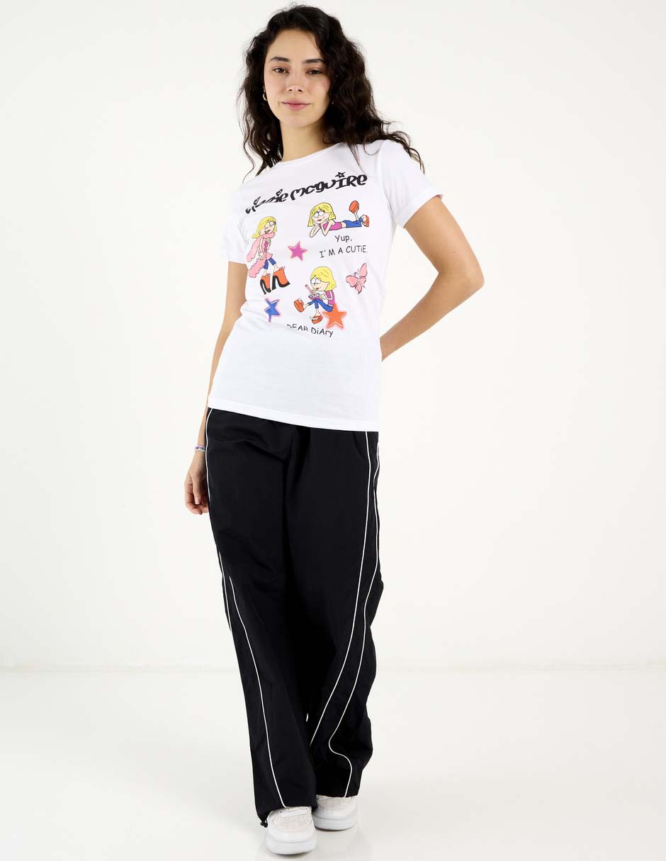 Playera manga corta Lizzie Mcguire cuello redondo para mujer 3