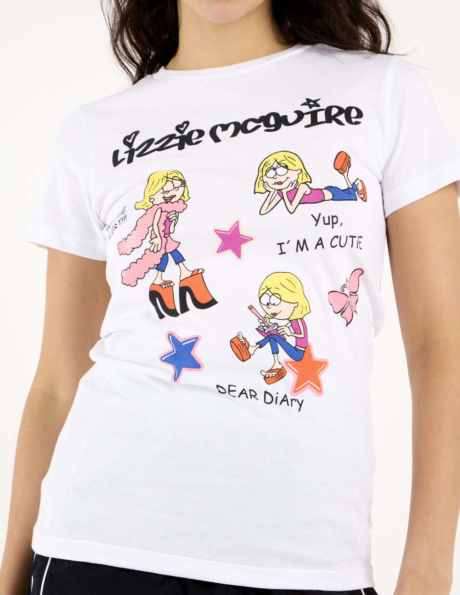 Playera manga corta Lizzie Mcguire cuello redondo para mujer 4