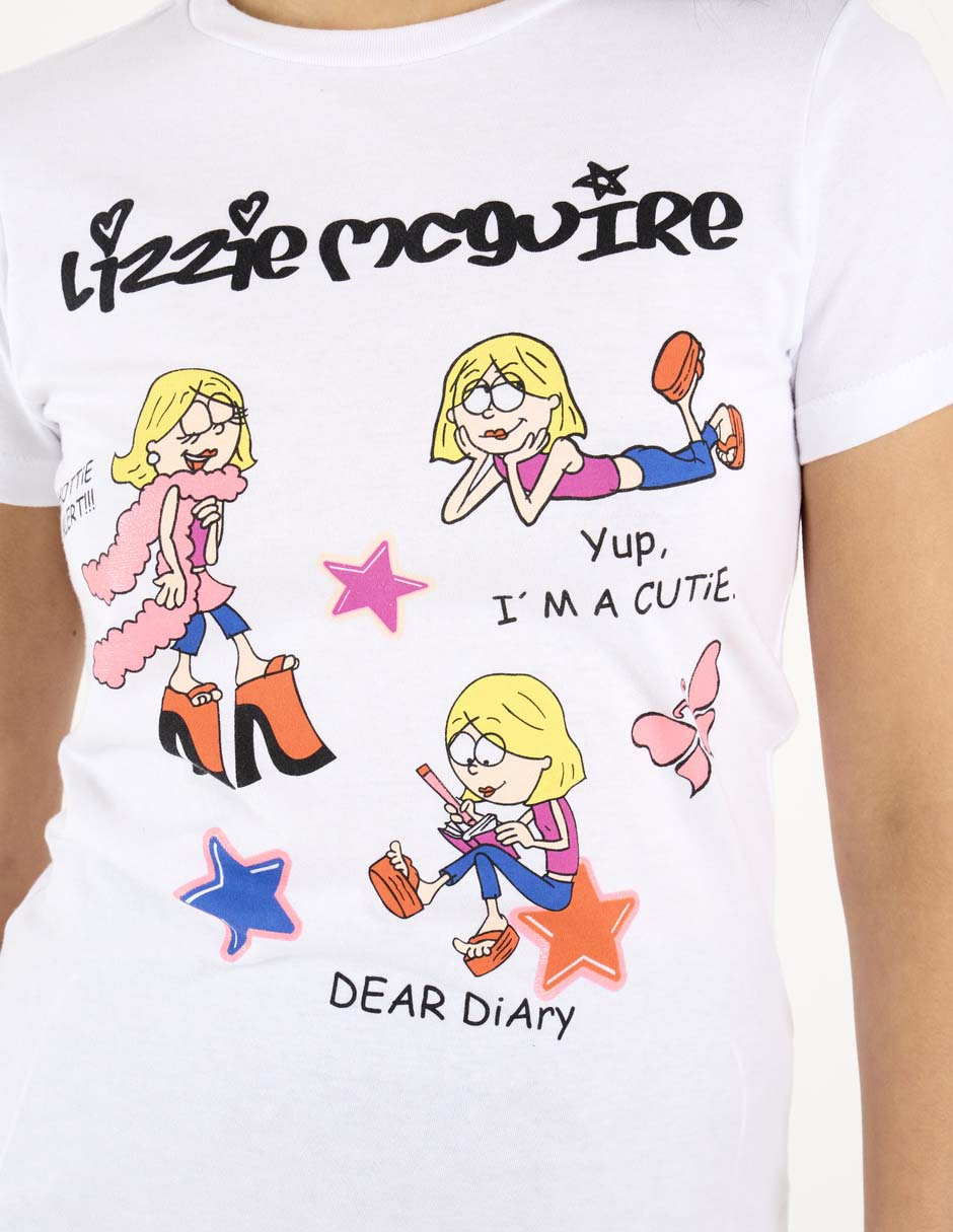 Playera manga corta Lizzie Mcguire cuello redondo para mujer 5