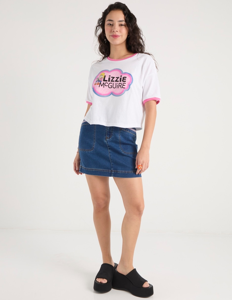 Playera manga corta Lizzie McGuire cuello redondo para mujer