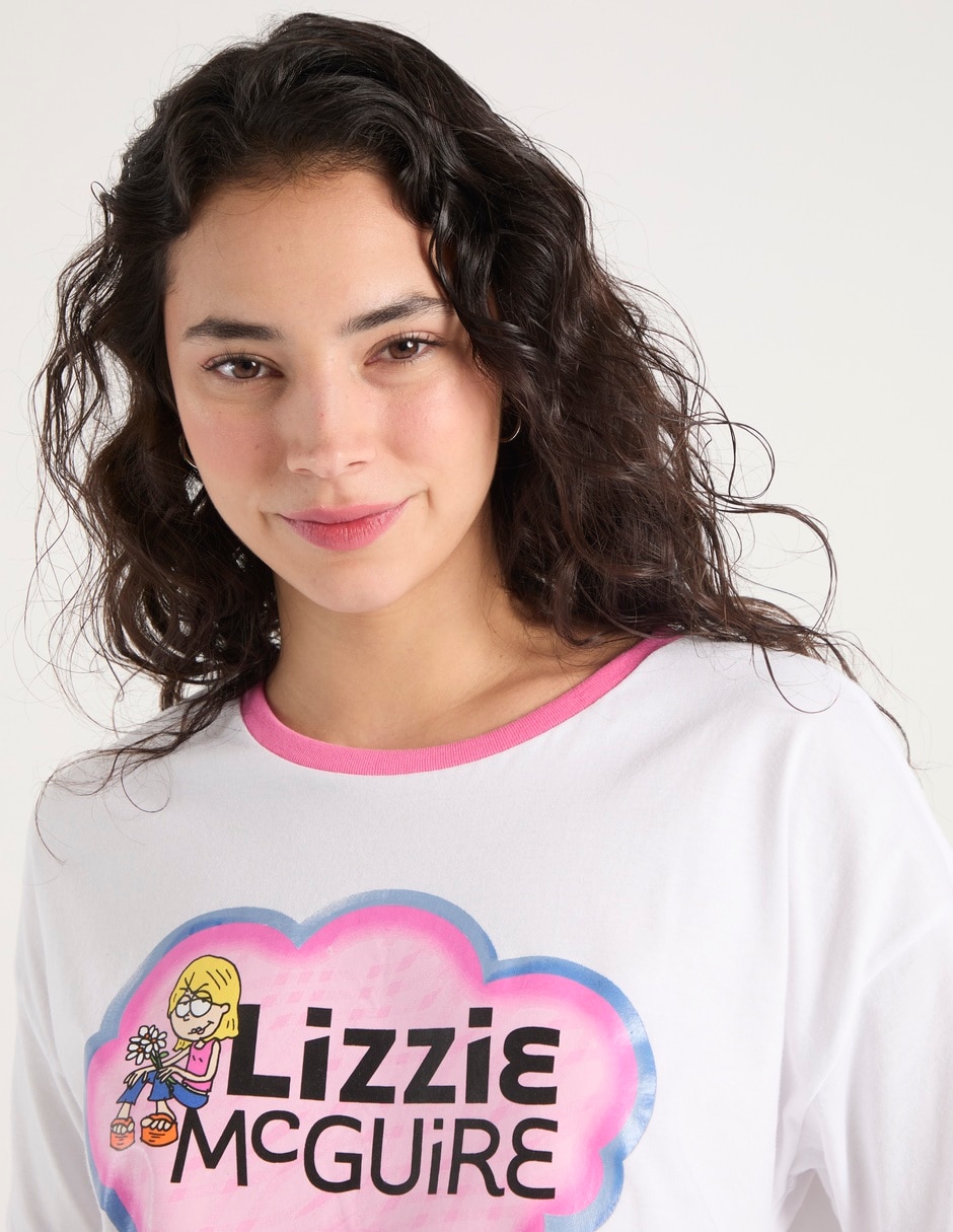 Playera manga corta Lizzie McGuire cuello redondo para mujer