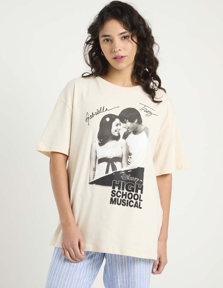 Playera manga corta High School Musical cuello redondo para mujer Playera manga corta High School Musical cuello redondo para mujer