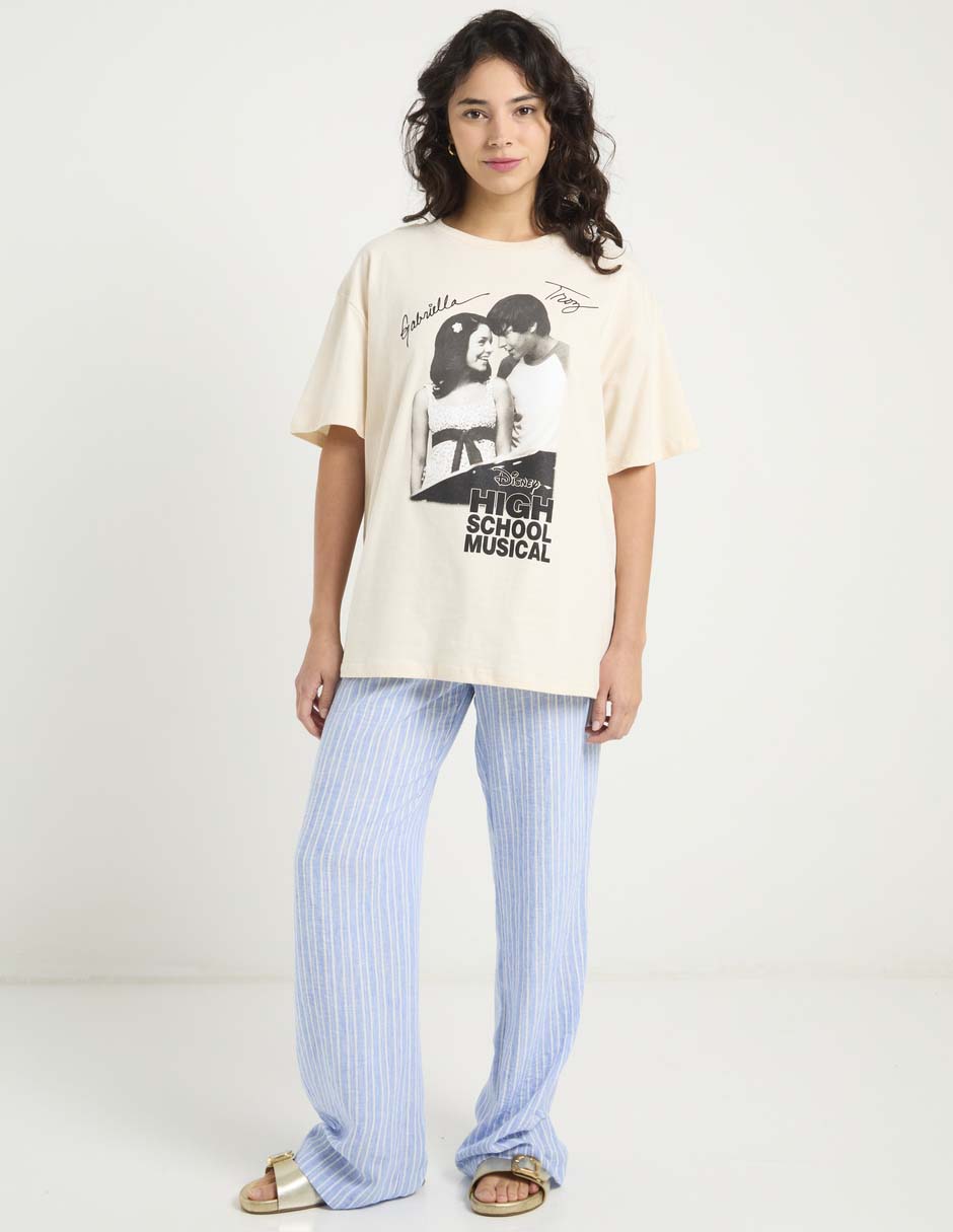 Playera manga corta Tee Bar High School Musical cuello redondo para mujer
