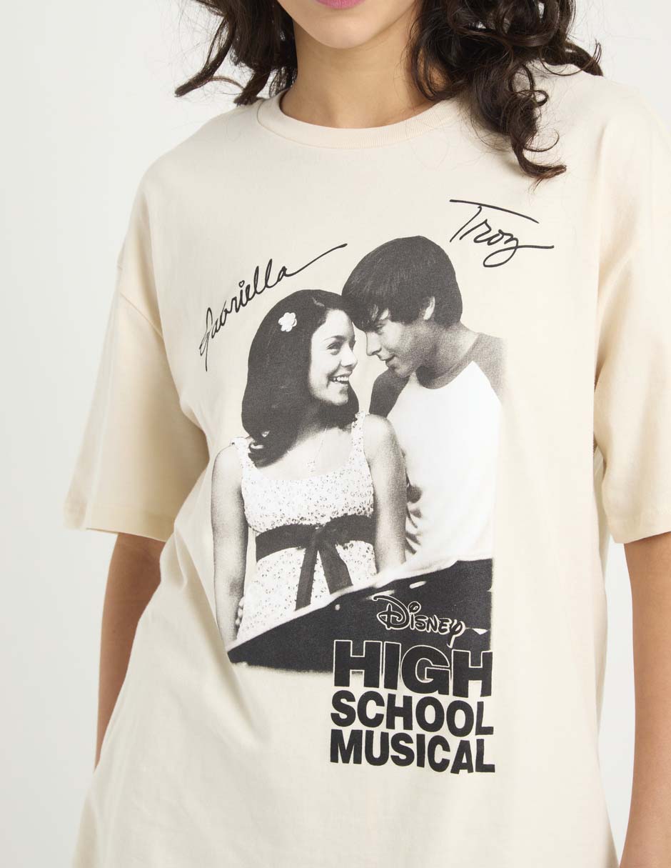 Playera manga corta Tee Bar High School Musical cuello redondo para mujer