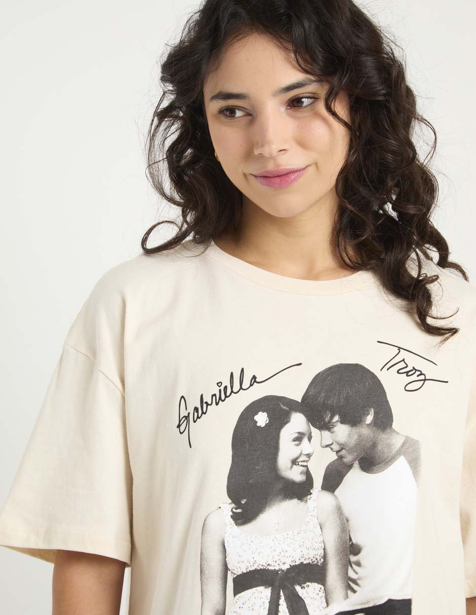 Playera manga corta Tee Bar High School Musical cuello redondo para mujer